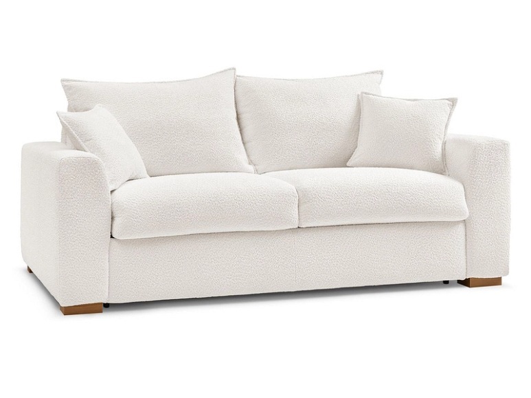 Bettsofa BOBOCHIC AUGUSTIN Boucle-Stoff weiss