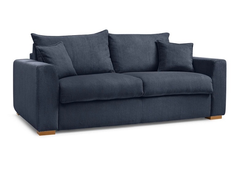 Bettsofa BOBOCHIC AUGUSTIN Cord-Stoff dunkelblau