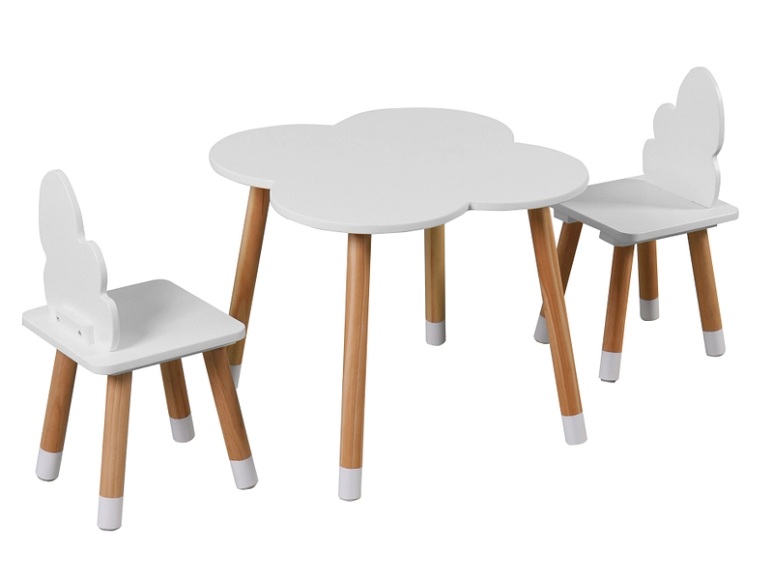 Set Tisch und Stühle BAMBINI weiss