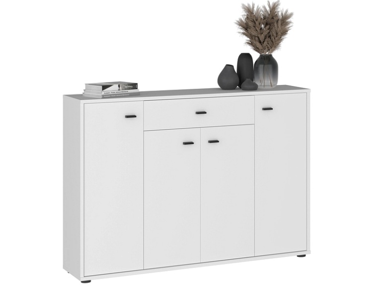 Kommode FIRST 4 Türen 1 Schublade 30x116.4x70cm weiss