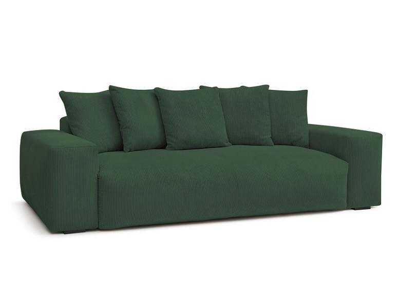 3er Sofa BOBOCHIC VOLTAIRE Cord-Stoff grün