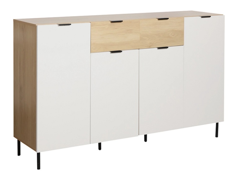 Kommode BASEL 4 Türen 2 Schubladen 40x140x92.5cm weiss