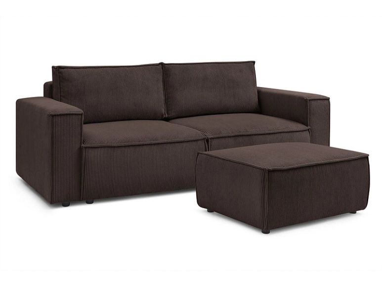 3er Sofa BOBOCHIC NIHAD Cord-Stoff rotbraun