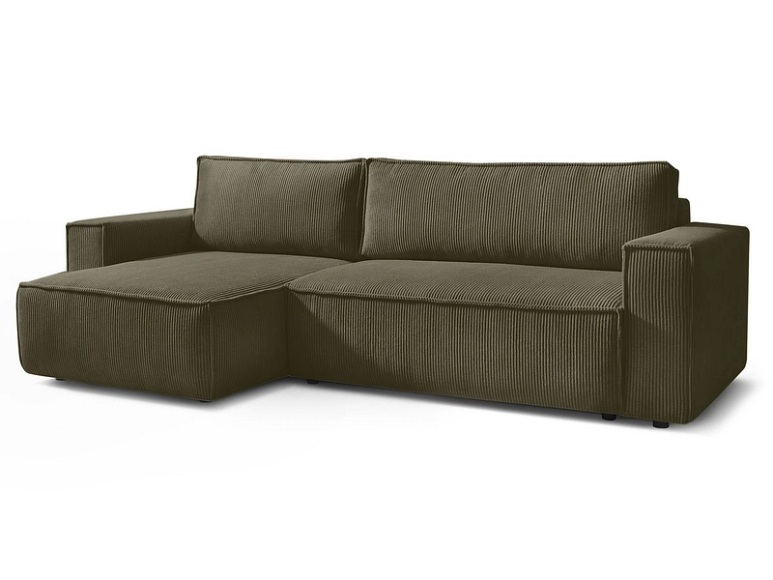 Ecksofa BOBOCHIC NIHAD Cord-Stoff hellgrün