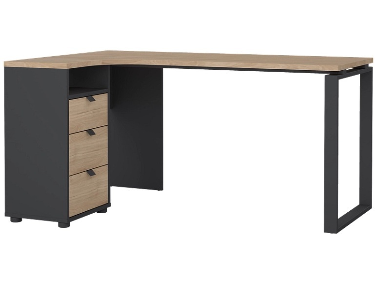 Eckschreibtisch HOME-OFFICE 150x99.6x75.6cm grau anthrazit