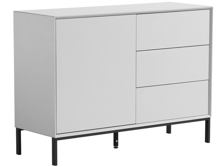 Kommode MOUSE 1 Tür 3 Schubladen 40x110x80cm grau