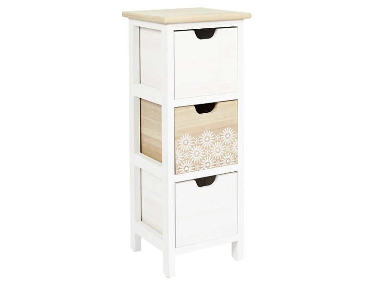 Kommode LAREDO 3 Schubladen 25x25x65cm weiss
