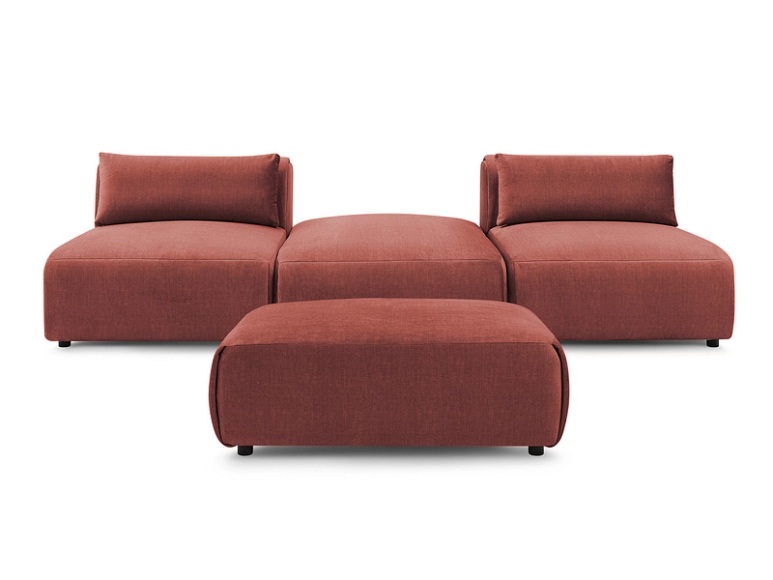 3er Sofa BOBOCHIC JEANNE Samt orange