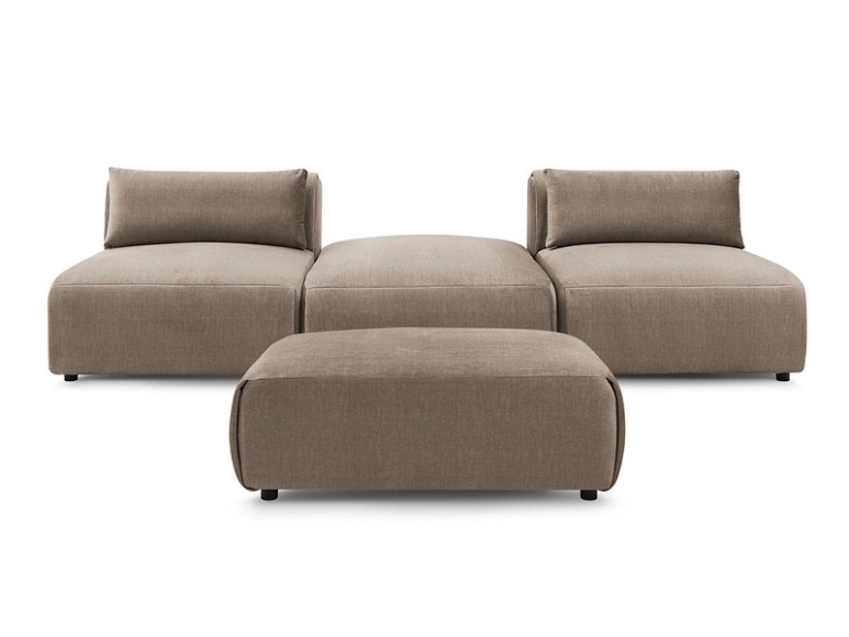 3er Sofa BOBOCHIC JEANNE Samt taupe