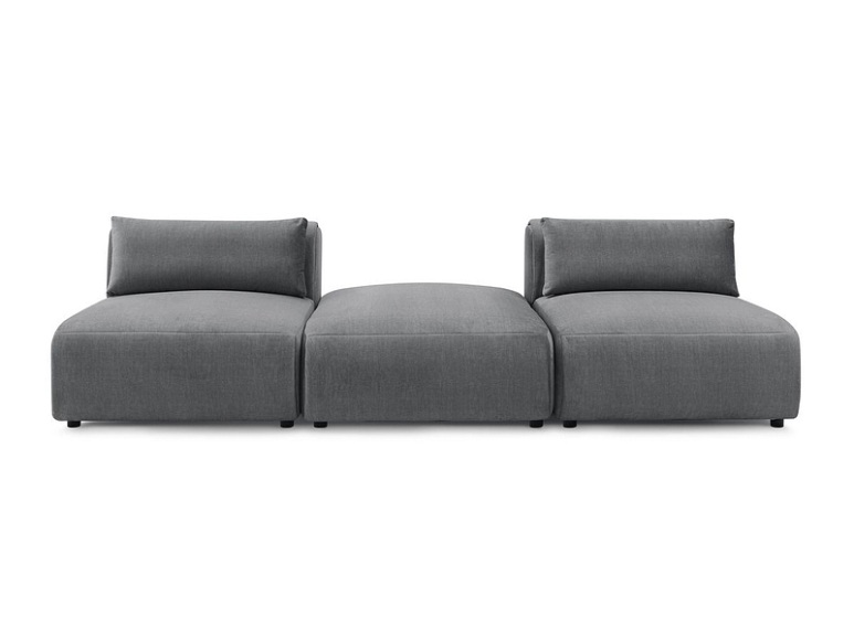 3er Sofa BOBOCHIC JEANNE Samt dunkelgrau
