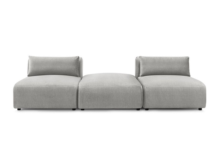 3er Sofa BOBOCHIC JEANNE Samt hellgrau