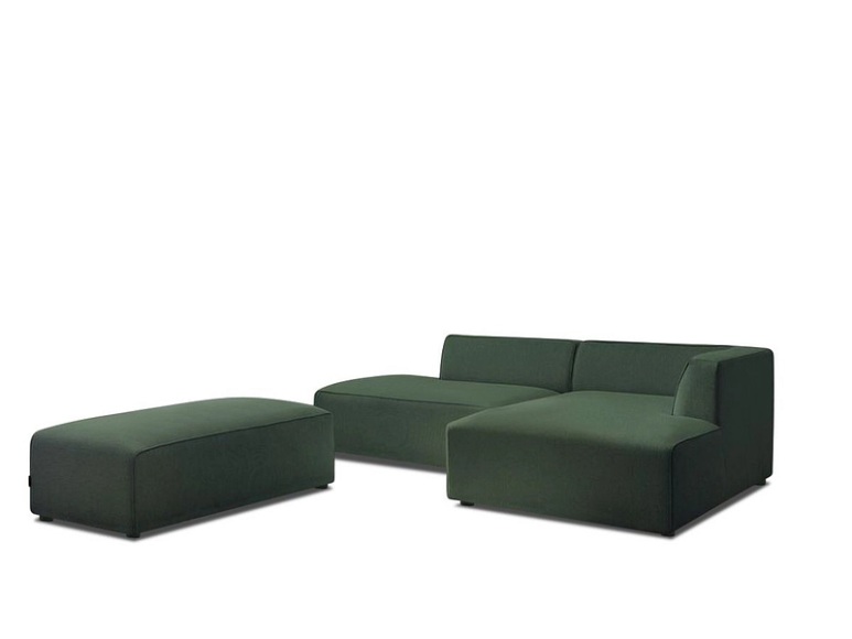Ecksofa BOBOCHIC MEGEVE Stoff chiniert grün
