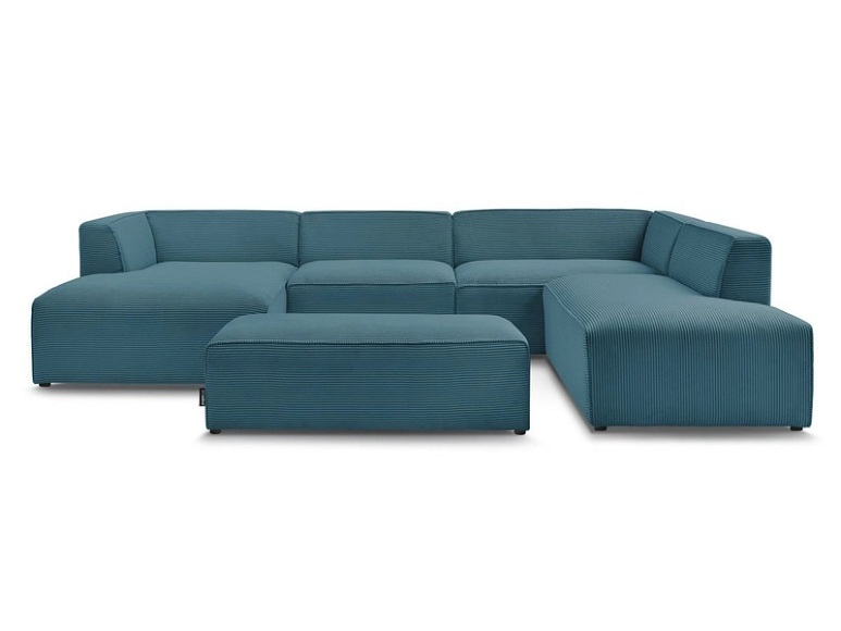 Wohnlandschaft BOBOCHIC MEGEVE Cord-Stoff dunkelblau