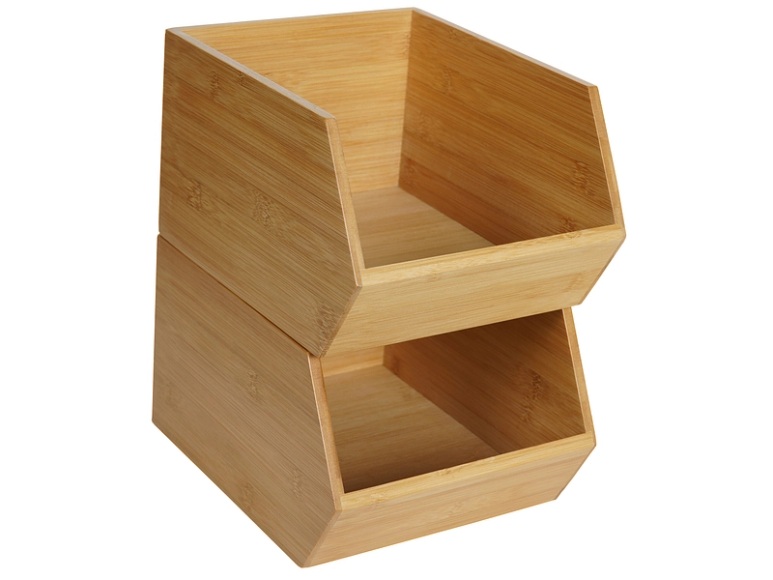 Set Aufbewahrungsboxen CARI Bambus natürliches holz