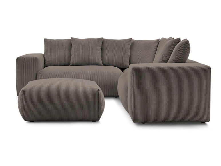 Ecksofa BOBOCHIC VOLTAIRE Cord-Stoff beige