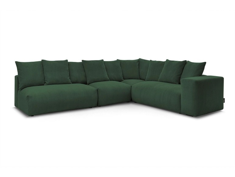 Ecksofa BOBOCHIC VOLTAIRE Cord-Stoff grün