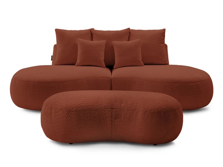 2er + 3er Sofa BOBOCHIC SAINT-GERMAIN Boucle-Stoff orange