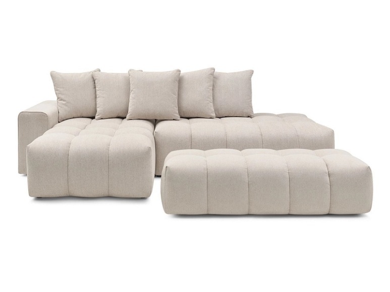 Ecksofa BOBOCHIC MONT-BLANC Stoff chiniert beige
