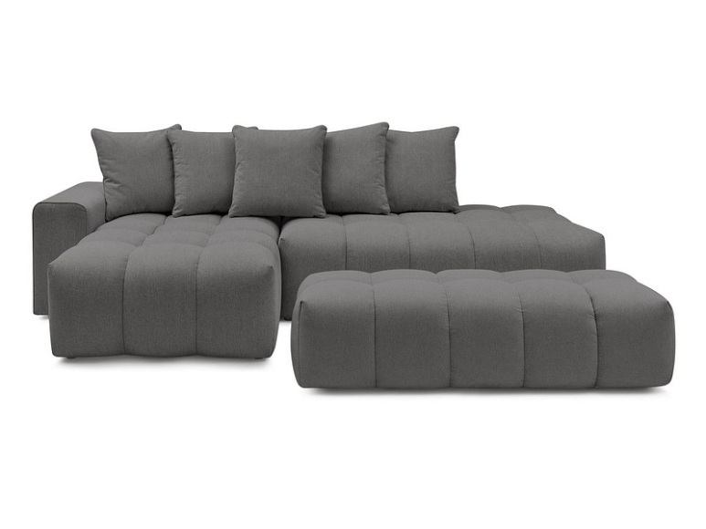 Ecksofa BOBOCHIC MONT-BLANC Stoff chiniert dunkelgrau