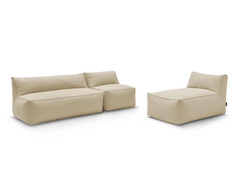Gartensofa 4 Plätze RIVIERA Stoff beige
