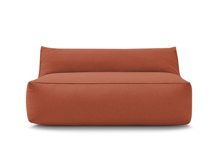 Sessel mit Schlaffunktion 2 Plätze RIVIERA Stoff orange