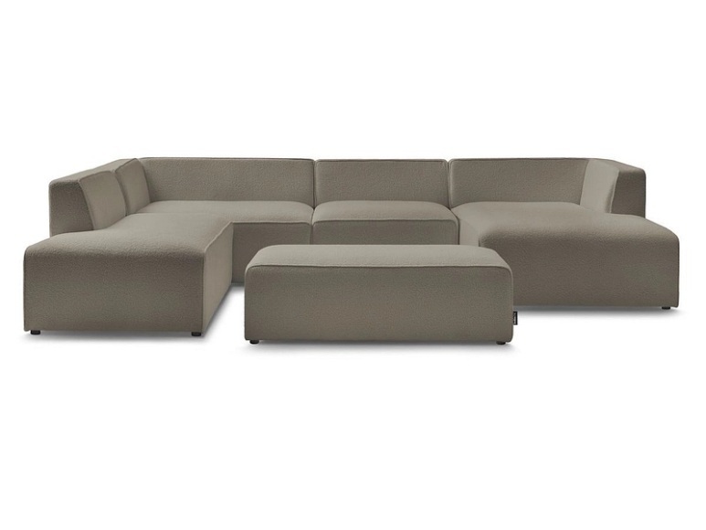 Wohnlandschaft BOBOCHIC MEGEVE Boucle-Stoff rotbraun