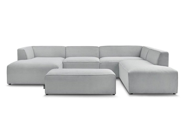 Wohnlandschaft BOBOCHIC MEGEVE Cord-Stoff hellgrau