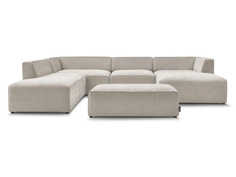Wohnlandschaft BOBOCHIC MEGEVE Boucle-Stoff beige