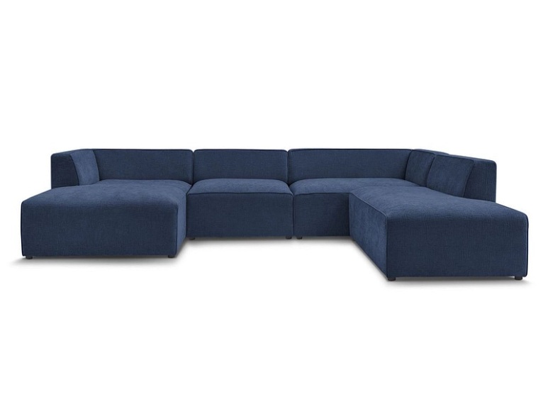 Wohnlandschaft BOBOCHIC MEGEVE Stoff mit Textur dunkelblau