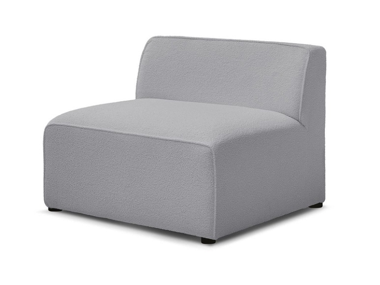 Modulare Sessel für Sofa BOBOCHIC MEGEVE Boucle-Stoff hellgrau