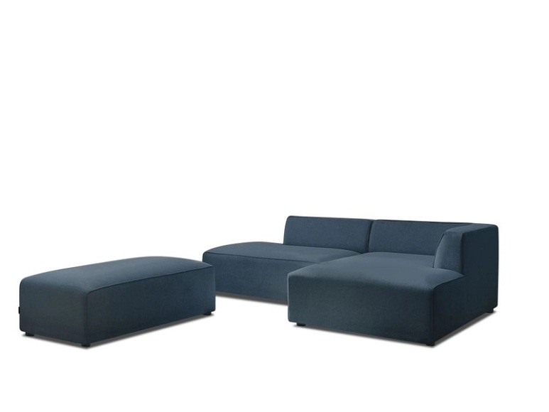 Ecksofa BOBOCHIC MEGEVE Stoff chiniert dunkelblau