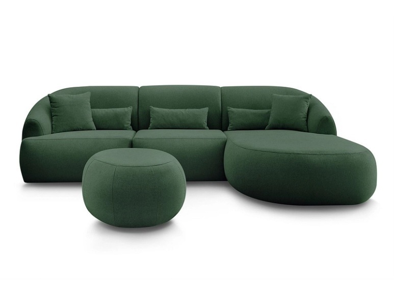 Ecksofa BOBOCHIC ALESIA Stoff chiniert grün