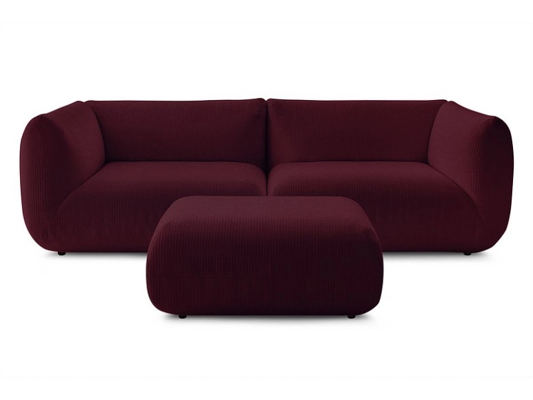 Sofa BOBOCHIC LECOMTE Stoff mit Textur rot