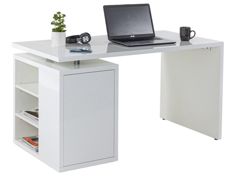 Schreibtisch RIALTO 69x140x73cm weiss glänzend