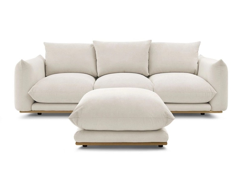 3er Sofa BOBOCHIC ERNEST Stoff beige