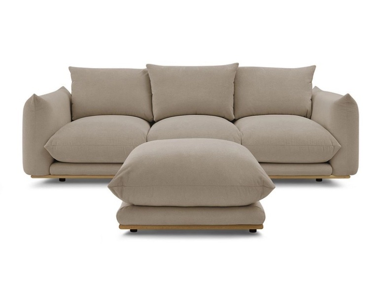 3er Sofa BOBOCHIC ERNEST Stoff taupe
