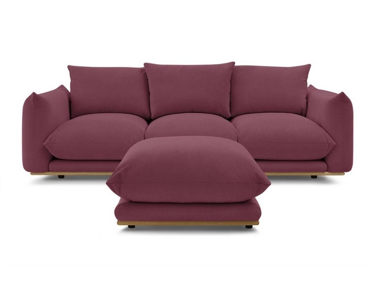 3er Sofa BOBOCHIC ERNEST Stoff rot