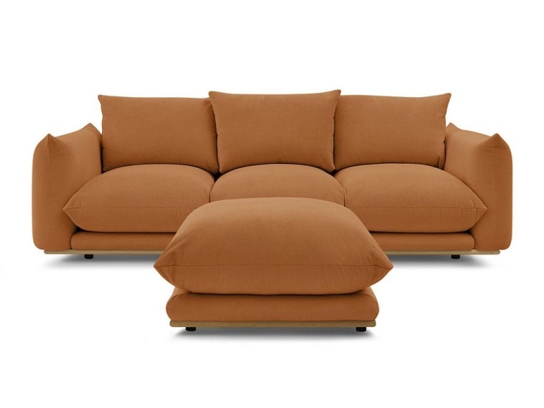 3er Sofa BOBOCHIC ERNEST Stoff orange