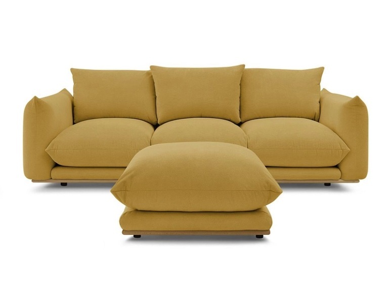 3er Sofa BOBOCHIC ERNEST Stoff gelb
