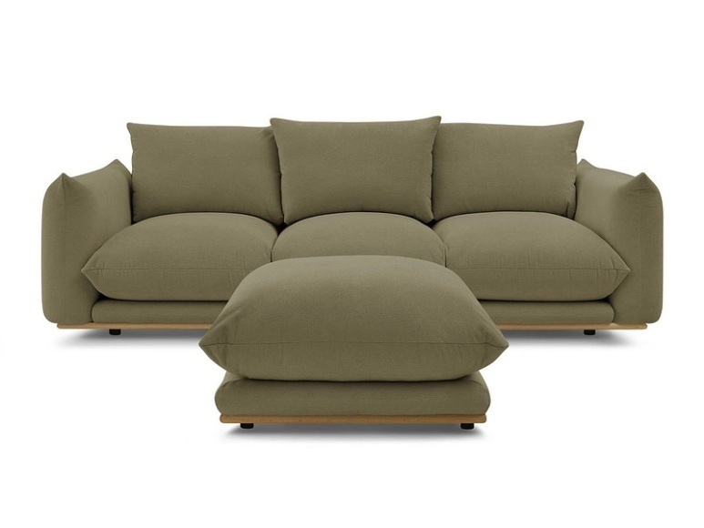 3er Sofa BOBOCHIC ERNEST Stoff grün