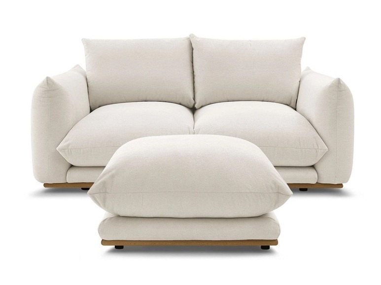 2er Sofa BOBOCHIC ERNEST Stoff beige