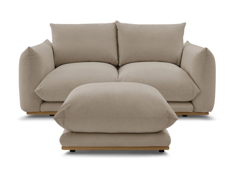 2er Sofa BOBOCHIC ERNEST Stoff taupe