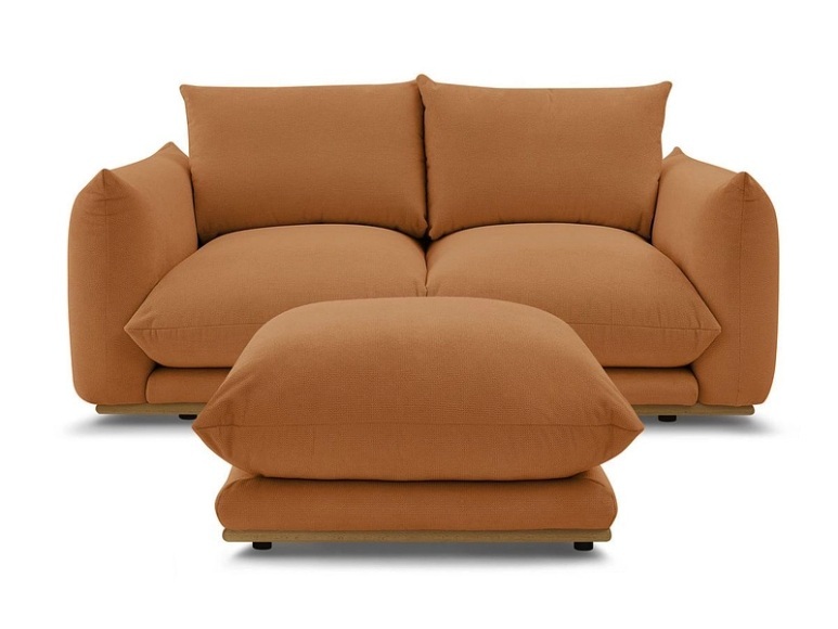2er Sofa BOBOCHIC ERNEST Stoff orange