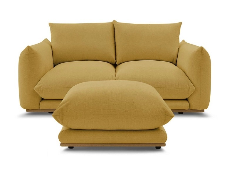 2er Sofa BOBOCHIC ERNEST Stoff gelb