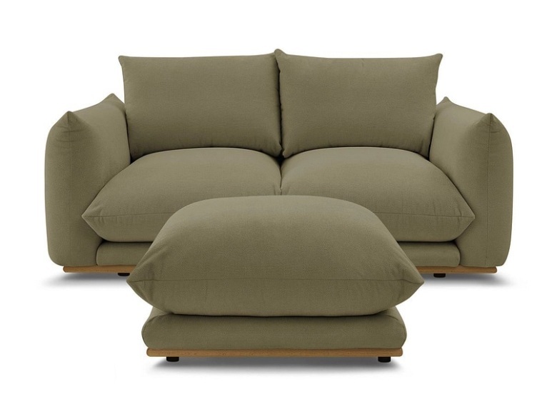 2er Sofa BOBOCHIC ERNEST Stoff grün
