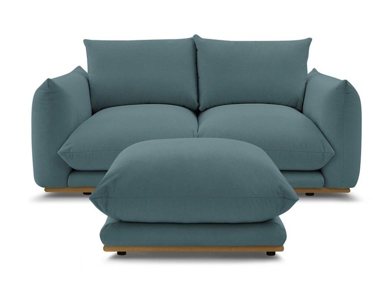 2er Sofa BOBOCHIC ERNEST Stoff dunkelblau