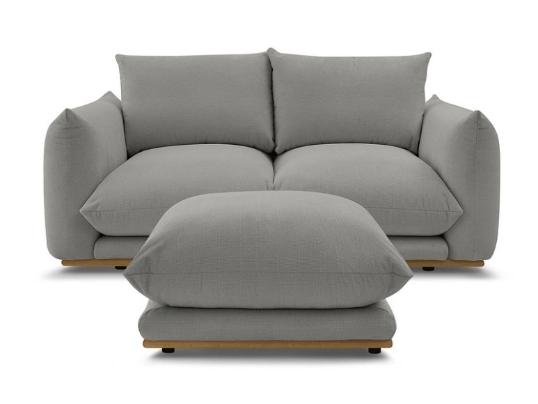2er Sofa BOBOCHIC ERNEST Stoff dunkelgrau