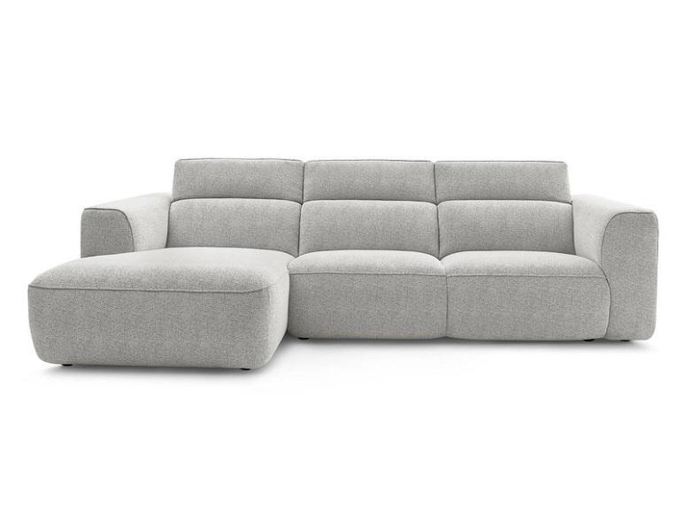 Ecksofa BOBOCHIC WILLIAM Stoff chiniert weiss