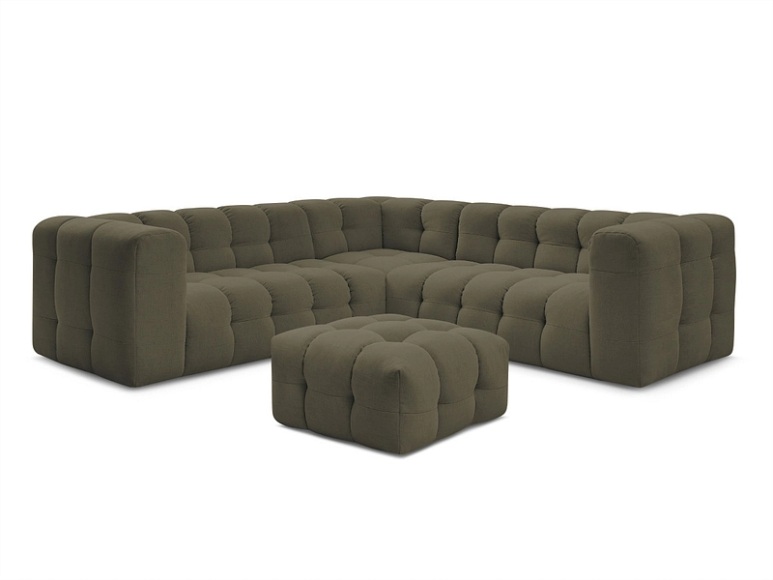Ecksofa mit Hocker BOBOCHIC CLOUD Stoff grün