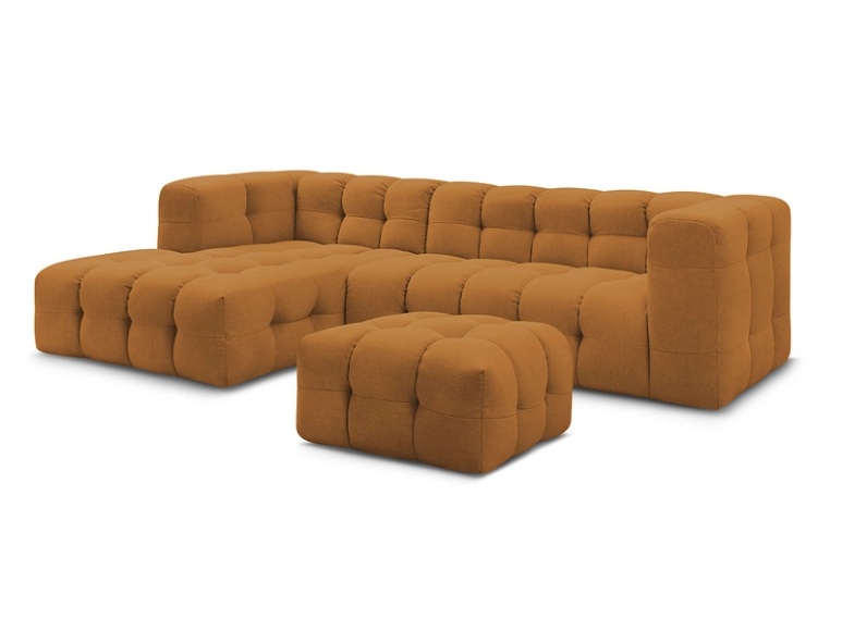 Ecksofa mit Hocker BOBOCHIC CLOUD Stoff gelb